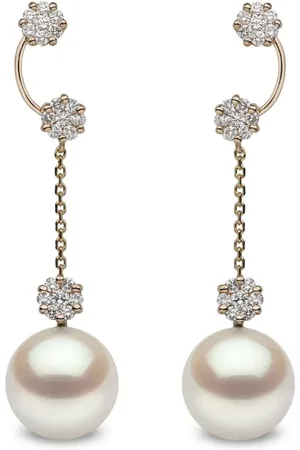 Yoko London 18K rose gold freshwater-pearl and diamond earrings