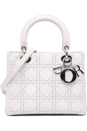 Dior 2003 Medium Lambskin Cannage Studded Lady Dior satchel