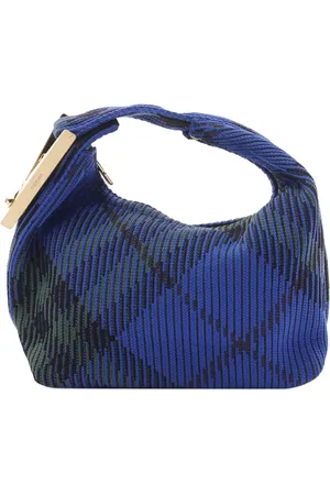 Burberry 2023-2024 Mini Nova Check Knit Peg Duffle Bag handbag