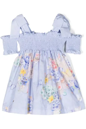 Lapin House Floral-print shirred dress