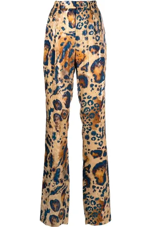 Roberto Cavalli Animal-print straight-leg trousers