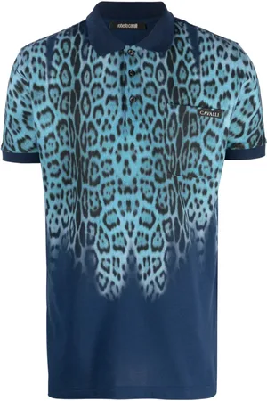 Roberto Cavalli Leopard-print cotton polo shirt