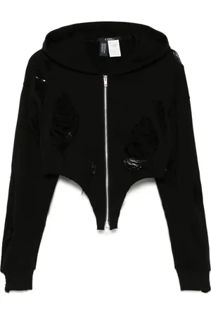 YOHJI YAMAMOTO Crushed zip-up hoodie