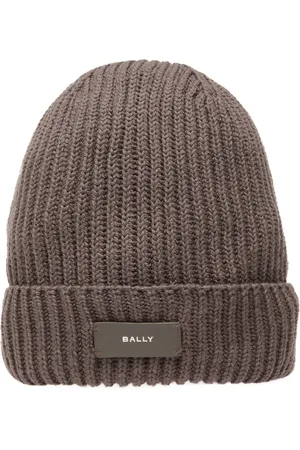 Bally Logo-appliqué ribbed beanie