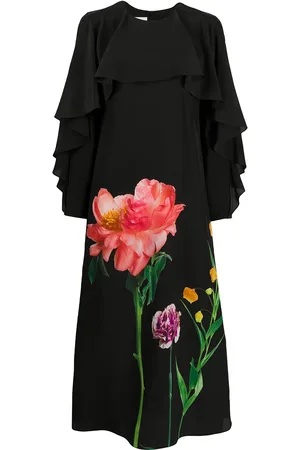 VALENTINO GARAVANI Floral print detail midi dress