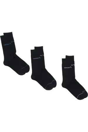 Emporio Armani Intarsia-knit logo socks (set of three)