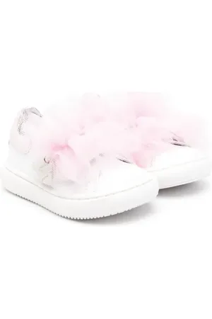 MONNALISA Ruffled leather sneakers