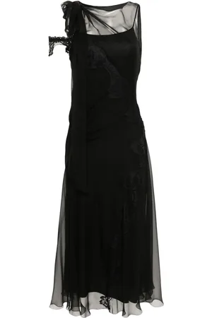 Alberta Ferretti Sheer silk midi dress