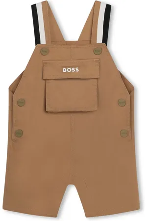 HUGO BOSS Logo-embroidered short dungarees