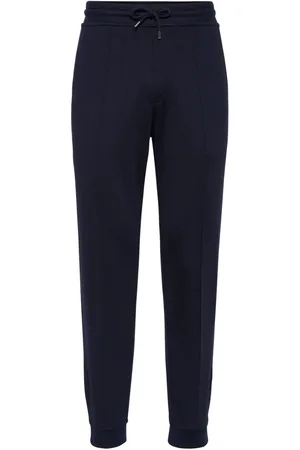 Brunello Cucinelli Pressed-crease drawstring trousers