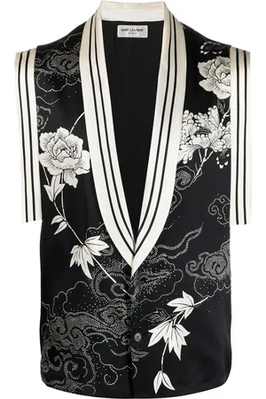 Saint Laurent Floral embroidered silk waistcoat