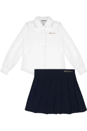 Moschino Logo embroidered pleated skirt