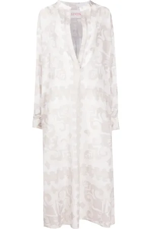 VALENTINO GARAVANI Geometric-print silk-cotton dress
