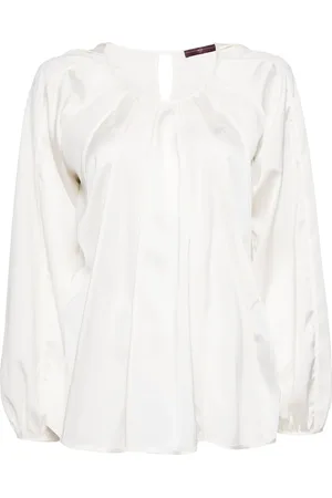 High Inverted seam long-sleeves blouse
