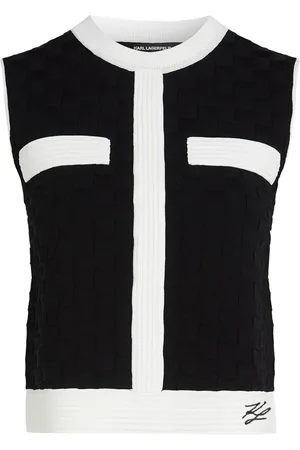 Karl Lagerfeld Contrast-piping sleeveless top
