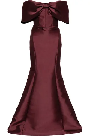 Amsale Off-shoulder bow gown