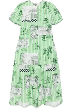 VERANDAH Graphic-print midi dress