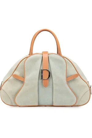 Dior 2001 Denim Double Saddle Bowler Bag handbag