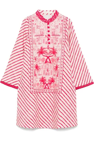 VERANDAH Diagonal-stripe mini dress
