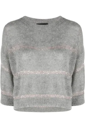 Fabiana Filippi Sequin-stripes knitted jumper