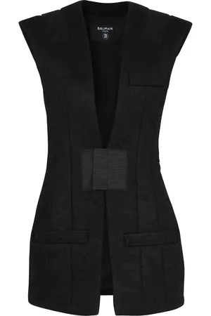 Balmain Plunging V-neck sleeveless jacket