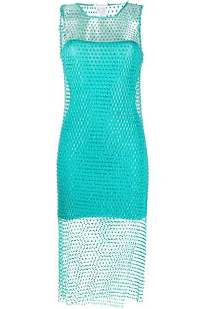 Patrizia Pepe Crystal-embellished layered dress