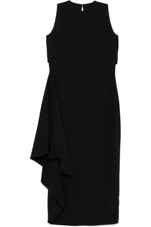 Amsale Crepe jewel-neck dress