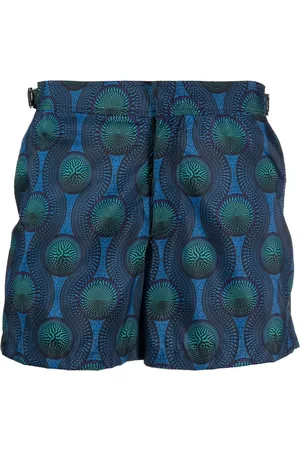 OZWALD BOATENG Mosaic-print swim shorts