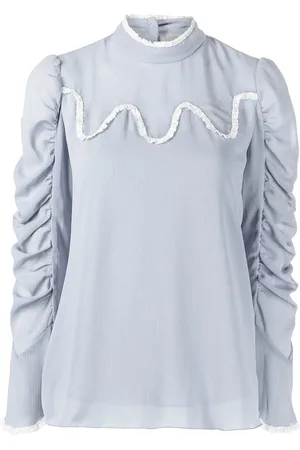 Anna Sui Ruched lace-trim top