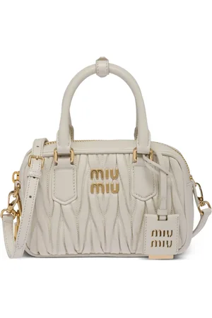 Miu Miu Logo-plaque matelassé leather mini bag