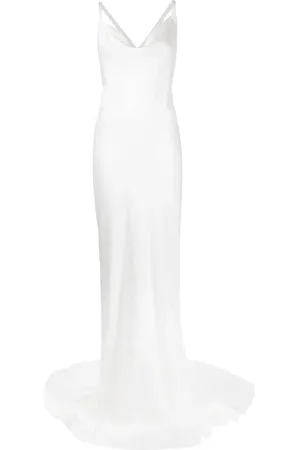 Norma Kamali Criss-cross bias-cut gown