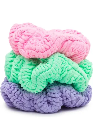 Hunza G Seersucker-texture scrunchies (pack of three)