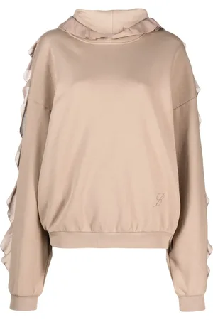 BLUMARINE Ruffled cotton hoodie