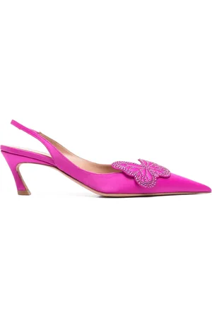 BLUMARINE 65mm butterfly-appliqué leather pumps