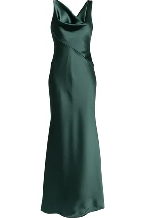 Amsale Bias-cut cowl-neck dress