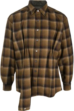 Maison Margiela X Pendleton asymmetric plaid wool shirt