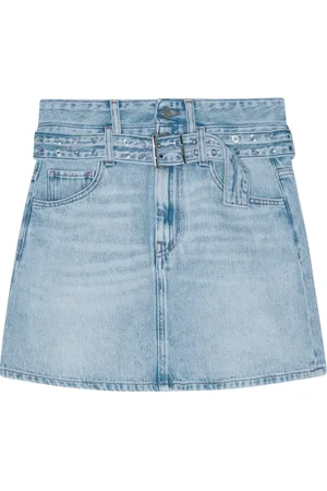 Ganni Belted denim skirt