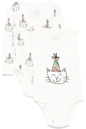 Stella McCartney Cat-print bodies (set of two)
