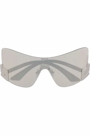 VERSACE Mirrored oversize-frame sunglasses
