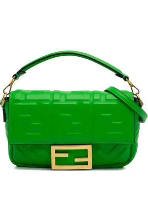Fendi 2010-2025 Mini Embossed Zucca Baguette satchel