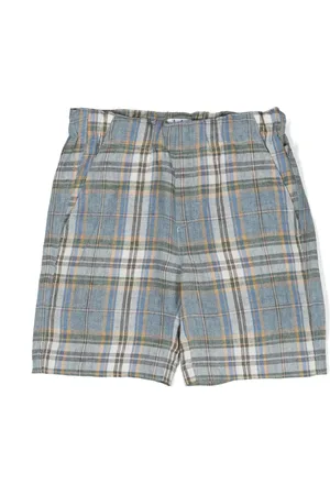 Il gufo Plaid-pattern linen shorts