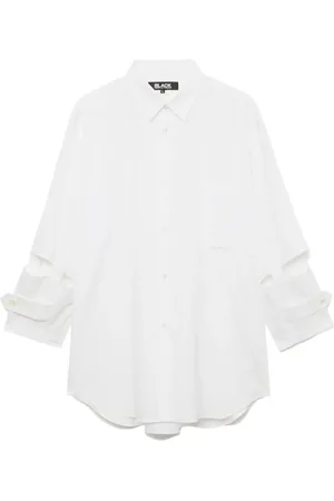Comme des Garçons Cut-out cotton-poplin shirt