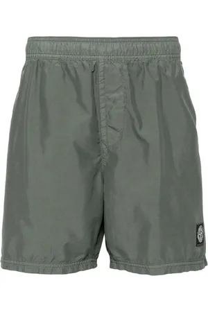 Stone Island Compass-appliqué elasticated-waist shorts