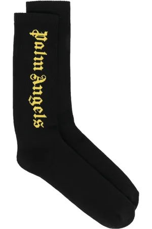 Palm Angels Logo-intarsia ankle socks