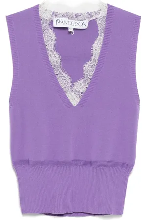 J.W.Anderson Lace trim V neck vest