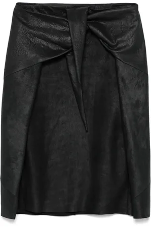 Rick Owens Leather midi skirt