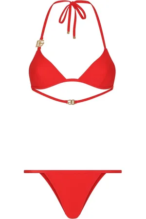 Dolce & Gabbana Logo-plaque halterneck bikini set