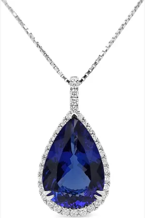 HYT Jewelry Platinum pendant tanzanite and diamonds necklace