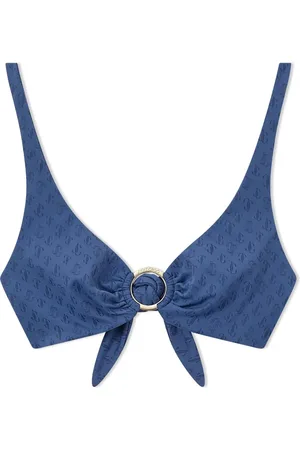 Jimmy Choo Sira logo-print bikini top