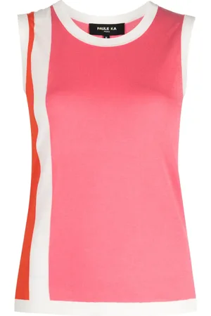 Paule Ka Stripe-detail sleeveless top